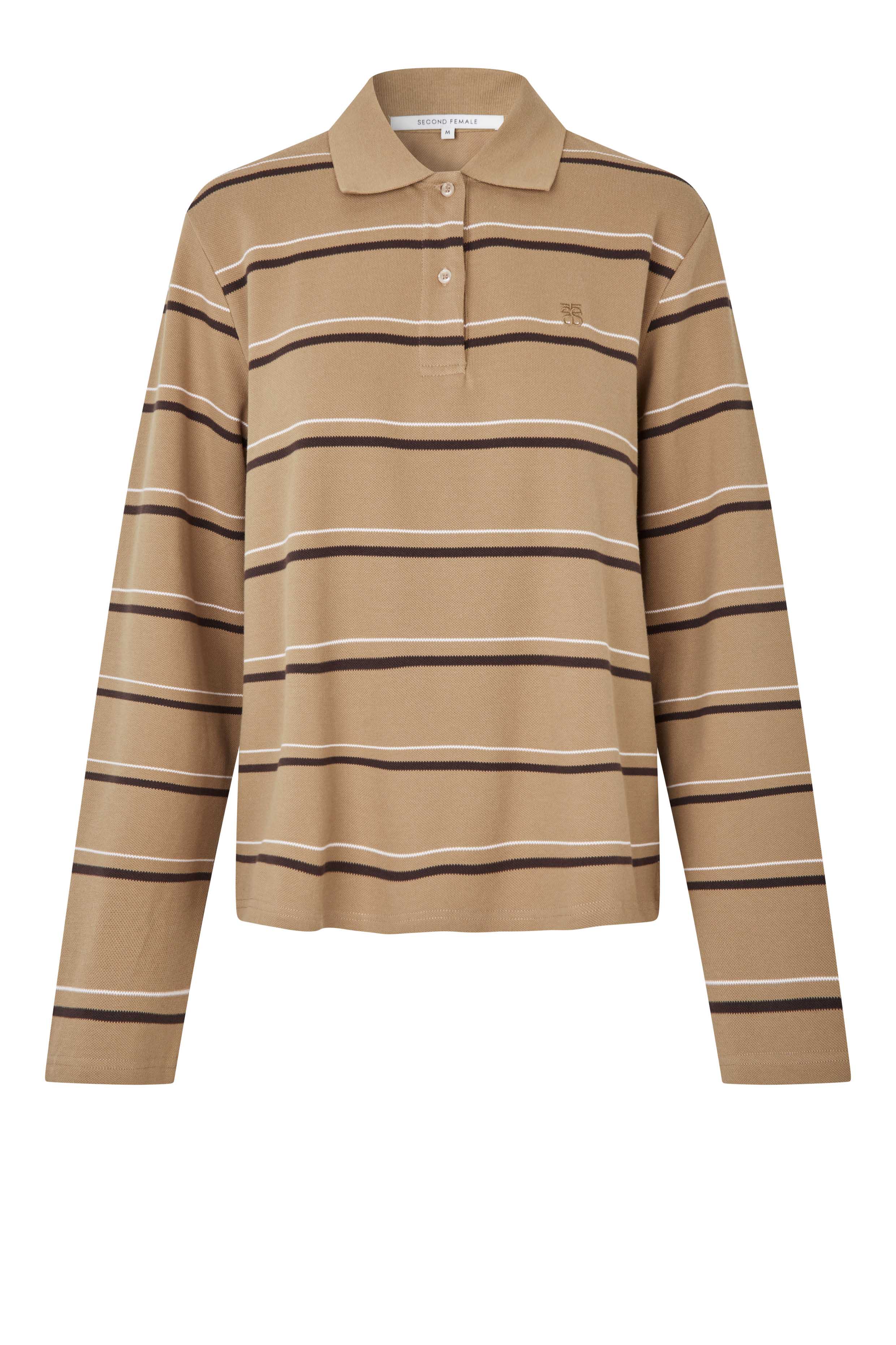 Lovella Striped polotrøje - Kelp